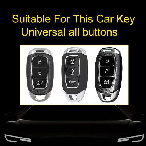 HYA1T1-White Transparent Button-Rose Gold Plating- Car Key Cover For Hyundai