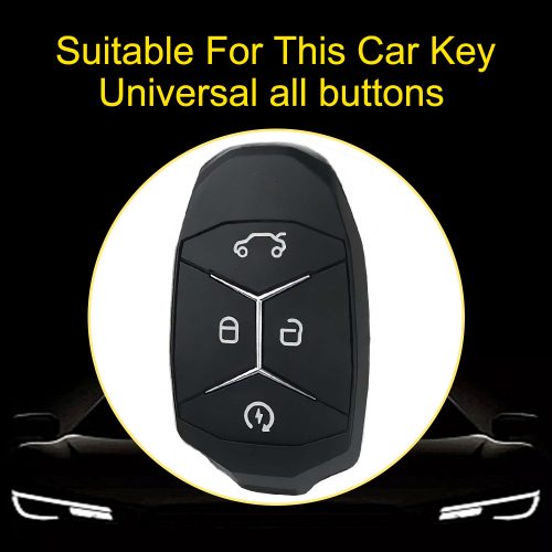 LYA1T1-White Transparent Button-Black Plating- Car Key Cover For LYNK&CO
