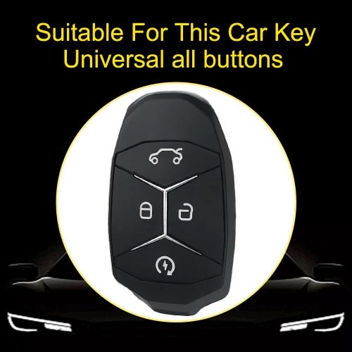 LYA1T1-White Transparent Button-Silver Plating- Car Key Cover For LYNK&CO