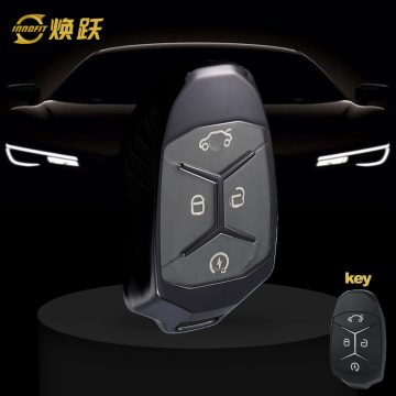 LYA1T1-White Transparent Button-Black Plating- Car Key Cover For LYNK&CO