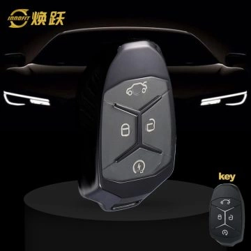 LYA1T1-White Transparent Button-Black Plating- Car Key Cover For LYNK&CO