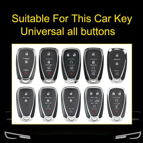 CEA1T1-White Transparent Button-Silver Plating- Car Key Cover For Chevrolet