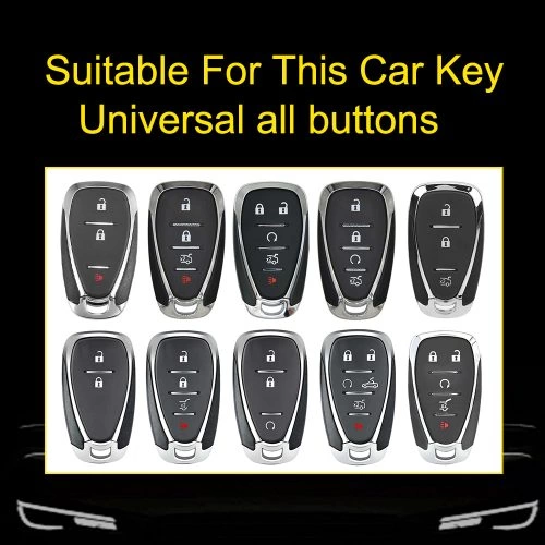 CEA1T1-White Transparent Button-Silver Plating- Car Key Cover For Chevrolet