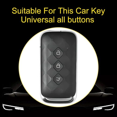 WUE1T1-White Transparent Button-Rose Gold Plating- Car Key Cover For Wuling