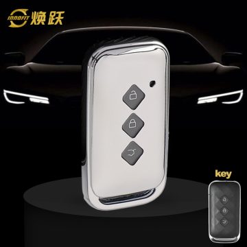 WUE1T1-White Transparent Button-Silver Plating- Car Key Cover For Wuling