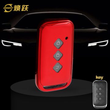 WUE1T1-White Transparent Button-Red Plating- Car Key Cover For Wuling