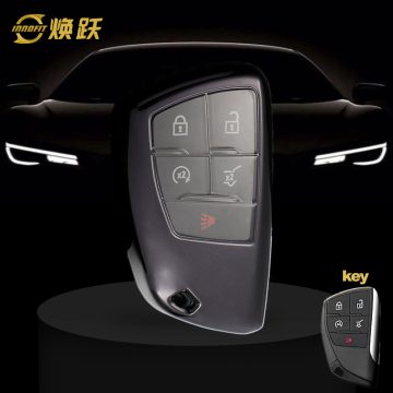 CEV1T1-White Transparent Button-Black Plating- Car Key Cover For Chevrolet Buick