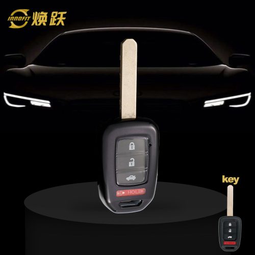 HOM1T1-White Transparent Button-Black Plating- Car Key Cover For Honda