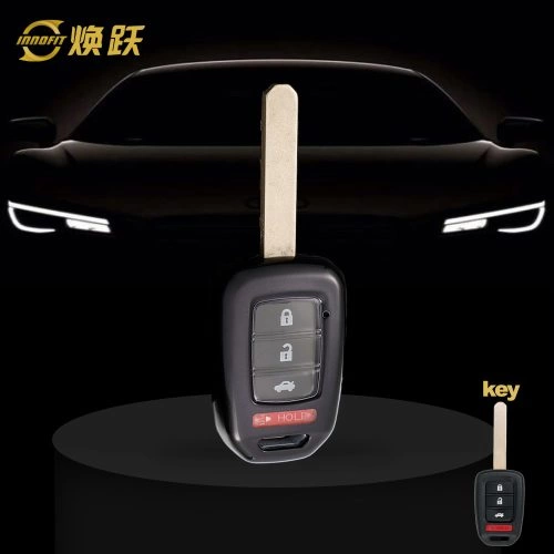 HOM1T1-White Transparent Button-Black Plating- Car Key Cover For Honda