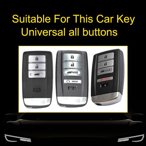 HOF1T1-White Transparent Button-Black Plating- Car Key Cover For Honda