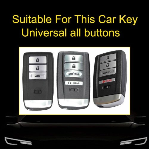 HOF1T1-White Transparent Button-Red Plating- Car Key Cover For Honda