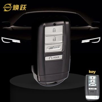 HOF1T1-White Transparent Button-Black Plating- Car Key Cover For Honda