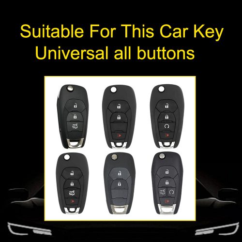 CEE1T1-White Transparent Button-Black Plating- Car Key Cover For Chevrolet