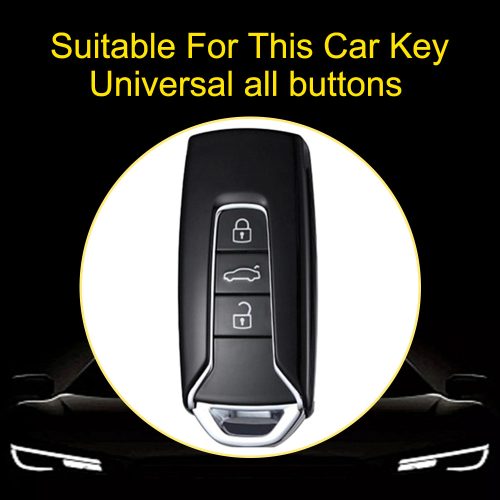 VOE1T1-White Transparent Button-Rose Gold Plating- Car Key Cover For Volkswagen