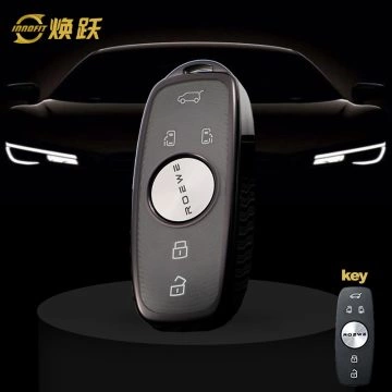 ROD1T1-White Transparent Button-Black Plating- Car Key Cover For Roewe