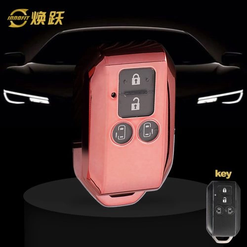 SUB1T1-White Transparent Button-Rose Gold Plating- Car Key Cover For Suzuki