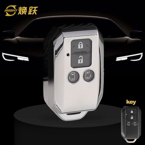 SUB1T1-White Transparent Button-Silver Plating- Car Key Cover For Suzuki
