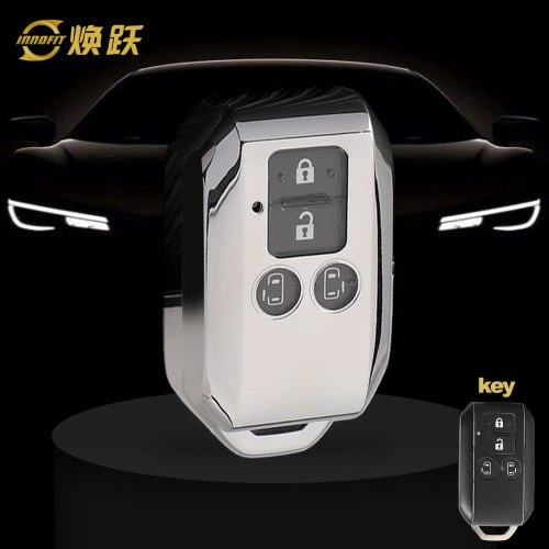 SUB1T1-White Transparent Button-Silver Plating- Car Key Cover For Suzuki