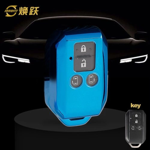 SUB1T1-White Transparent Button-Blue Plating- Car Key Cover For Suzuki