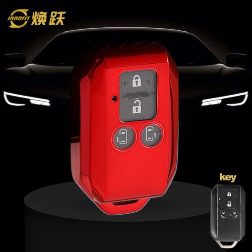 SUB1T1-White Transparent Button-Red Plating- Car Key Cover For Suzuki