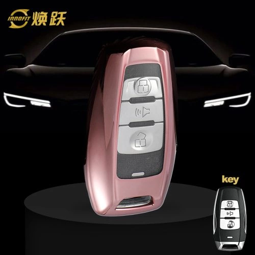GRA1T1-White Transparent Button-Rose Gold Plating- Car Key Cover For Great Wall Motor
