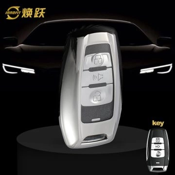 GRA1T1-White Transparent Button-Silver Plating- Car Key Cover For Great Wall Motor
