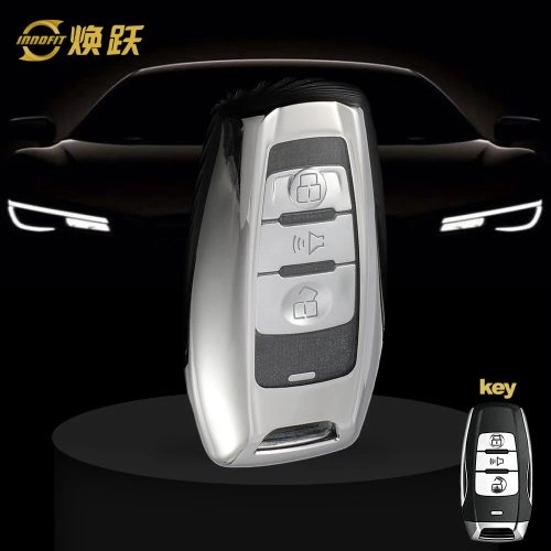 GRA1T1-White Transparent Button-Silver Plating- Car Key Cover For Great Wall Motor