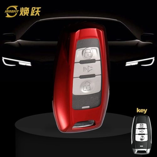 GRA1T1-White Transparent Button-Red Plating- Car Key Cover For Great Wall Motor
