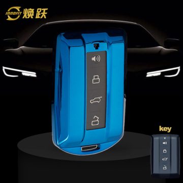 GRD1T1-White Transparent Button-Blue Plating- Car Key Cover For Great Wall Motor