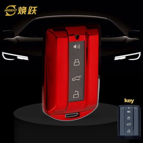 GRD1T1-White Transparent Button-Red Plating- Car Key Cover For Great Wall Motor