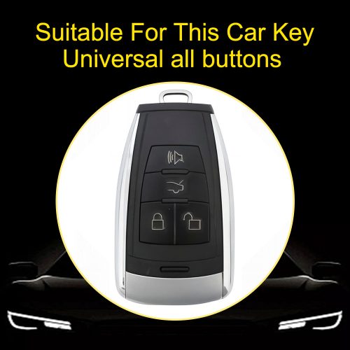 BIA1T1-White Transparent Button-Red Plating- Car Key Cover For BAIC