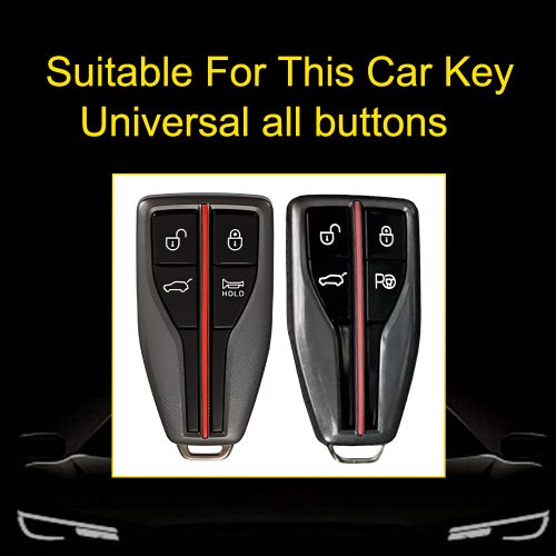 HNA1T1-White Transparent Button-Silver Plating- Car Key Cover For Hong Qi