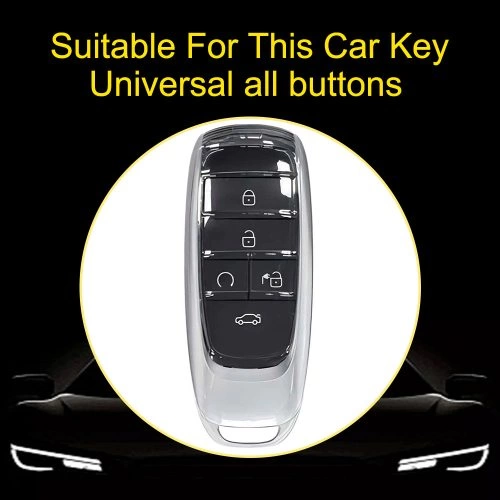 TRB1T1-White Transparent Button-Red Plating- Car Key Cover For Trumpchi