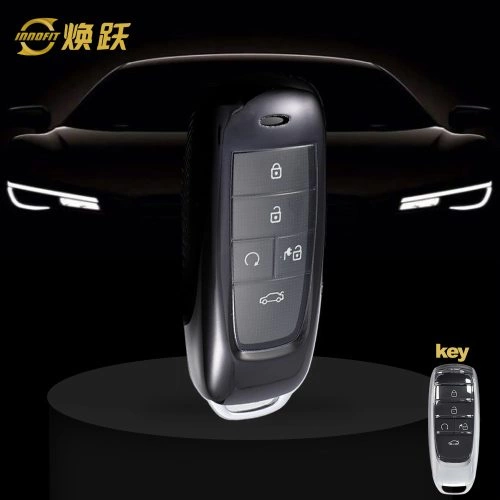 TRB1T1-White Transparent Button-Black Plating- Car Key Cover For Trumpchi