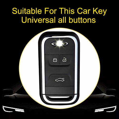 CRA1T1-White Transparent Button-Black Plating- Car Key Cover For Chery