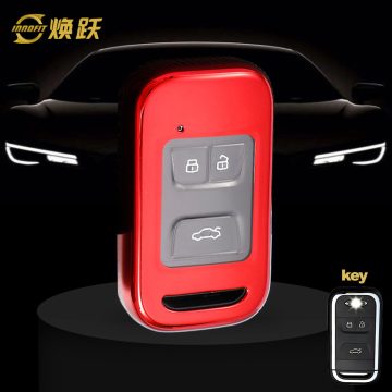CRA1T1-White Transparent Button-Red Plating- Car Key Cover For Chery