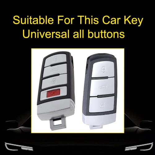 VOH1T1-White Transparent Button-Red Plating- Car Key Cover For Volkswagen