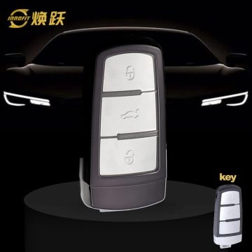 VOH1T1-White Transparent Button-Black Plating- Car Key Cover For Volkswagen