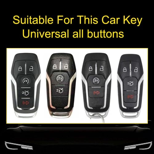 FOC1T1-White Transparent Button-Rose Gold Plating- Car Key Cover For Ford