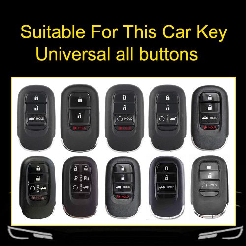 HOB1T1-White Transparent Button-Red Plating- Car Key Cover For Honda