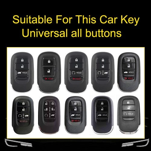 HOB1T1-White Transparent Button-Blue Plating- Car Key Cover For Honda
