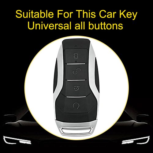 BYA1T1-White Transparent Button-Black Plating- Car Key Cover For BYD