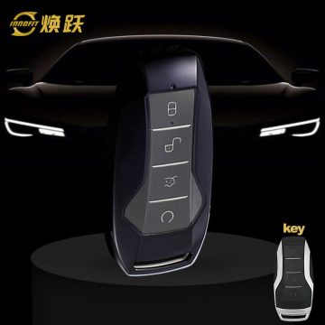 BYA1T1-White Transparent Button-Black Plating- Car Key Cover For BYD