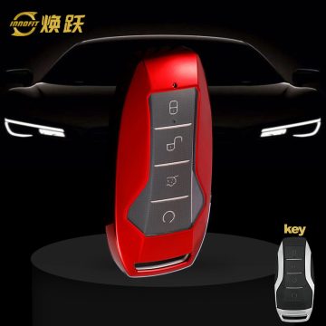 BYA1T1-White Transparent Button-Red Plating- Car Key Cover For BYD