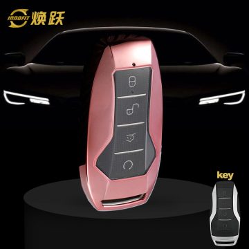 BYA1T1-White Transparent Button-Rose Gold Plating- Car Key Cover For BYD