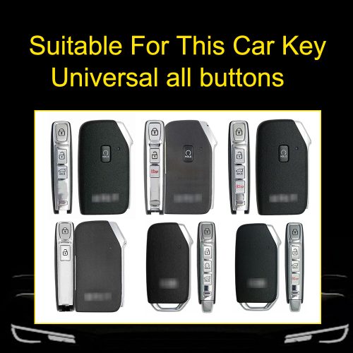 KIK1T1-White Transparent Button-Rose Gold Plating- Car Key Cover For Kia