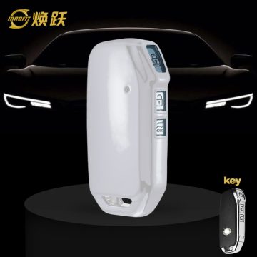 KIK1T1-White Transparent Button-Silver Plating- Car Key Cover For Kia
