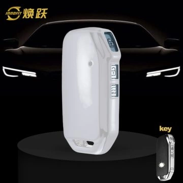 KIK1T1-White Transparent Button-Silver Plating- Car Key Cover For Kia