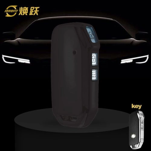 KIK1T1-White Transparent Button-Black Plating- Car Key Cover For Kia
