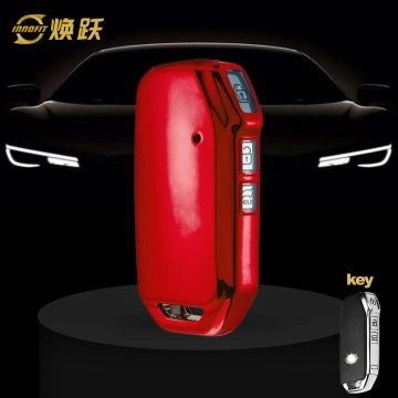 KIK1T1-White Transparent Button-Red Plating- Car Key Cover For Kia